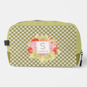 Classy Spring Fern Green Gingham Check patroon Toilettasje (Voorkant)