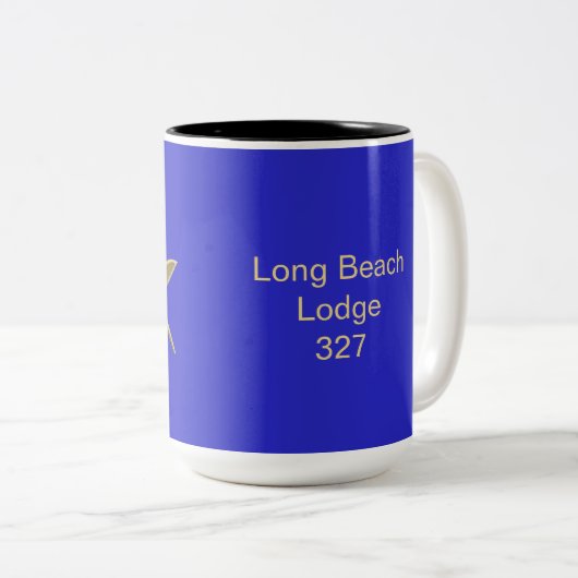 Classy Square & Compass Monogrammed Mok (Voorkant rechts)