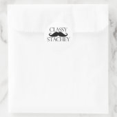 Classy Stache Mustache Ronde Sticker (Tas)