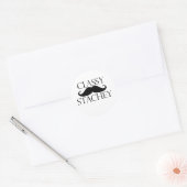 Classy Stache Mustache Ronde Sticker (Envelop)