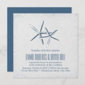 Classy Starfish Beach Wedding Invitations Kaart (Voorkant / Achterkant)