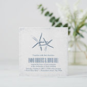 Classy Starfish Beach Wedding Invitations Kaart (Staand voorkant)