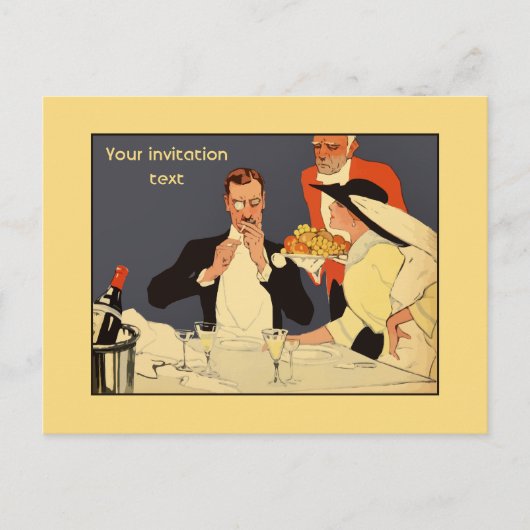 Classy  stijl uitnodiging voor het diner sjabloon (Voorkant)