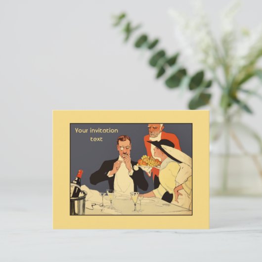 Classy  stijl uitnodiging voor het diner sjabloon (Staand voorkant)