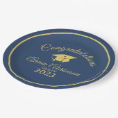 Classy stijlvol goud op Navy Afstuderen personalis Papieren Bordje (Gekanteld)