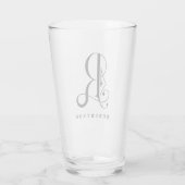Classy Stijlvolle Monogram Initiaal R & Achternaam Glas (Achterkant)