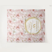 Classy stoffige roze bloemen verjaardagsfeestje ac wandkleed (Voorkant (horizontaal))