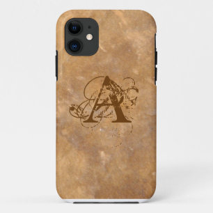 Classy Stone like Monogram iPhone 11 Hoesje
