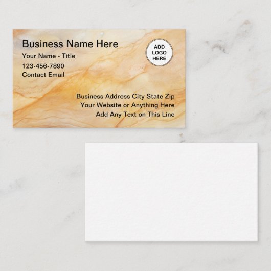 Classy Stone Look Cartes de visite du logo (Devant / Derrière)