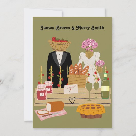 Classy Strawberry Romantic Noble Wedding Kaart (Voorkant)