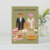 Classy Strawberry Romantic Noble Wedding Kaart (Staand voorkant)