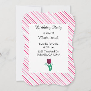 Classy Stripes et Tulip Invitation d'anniversaire