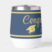 Classy Stylish Gold on Navy Graduation Caps (Avant)