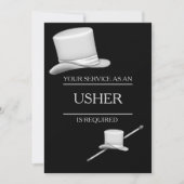 Classy Stylish Silver Top Hat Ring Usher Kaart (Voorkant)