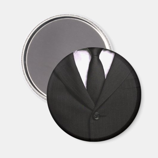 Classy Suit en Black Stropdas Magneet (Voorkant / Achterkant)