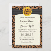 Classy Sunflower Ball Leopard Print Weddenschap Kaart (Voorkant)