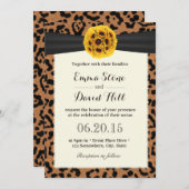 Classy Sunflower Ball Leopard Print Weddenschap Kaart (Voorkant / Achterkant)