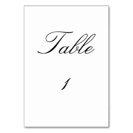 Classy Table Number Kaart