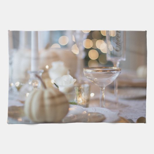 Classy tafel met Fancy plaatsinstelling Theedoek (Horizontaal)