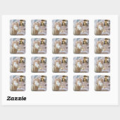 Classy tafel met Fancy plaatsinstelling Vierkante Sticker (Vel)