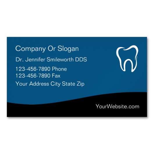 Classy tandarts Visitekaartje magneten Moderne sti (Voorkant)