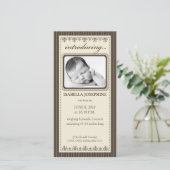 Classy Taupe Gepersonaliseerd geboorteaankondiging Aankondiging (Staand voorkant)