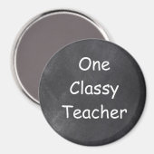Classy Teacher Chalkboard Design Gift Idee Magneet (Voorkant / Achterkant)