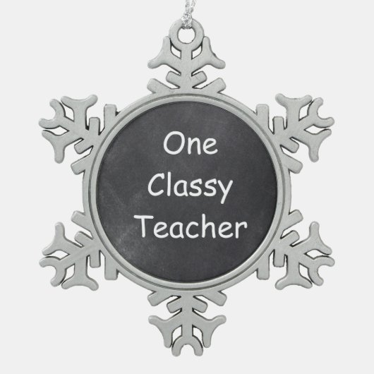 Classy Teacher Chalkboard Design Gift Idee Tin Sneeuwvlok Ornament (Voorkant)