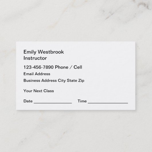 Classy Tennis Lessons Appointons Visitekaartjes (Achterkant)