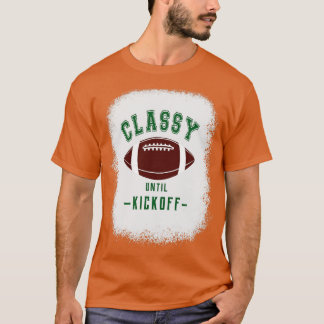 Classy tot aftrap groene kleur letters sport t-shirt