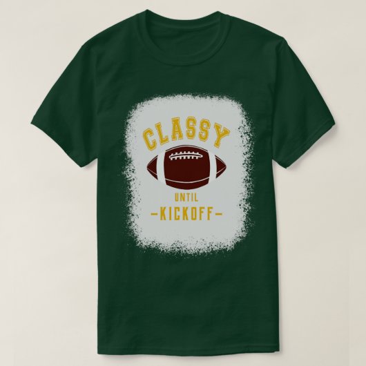 Classy tot kickoff fan gele letters t-shirt (Design voorkant)