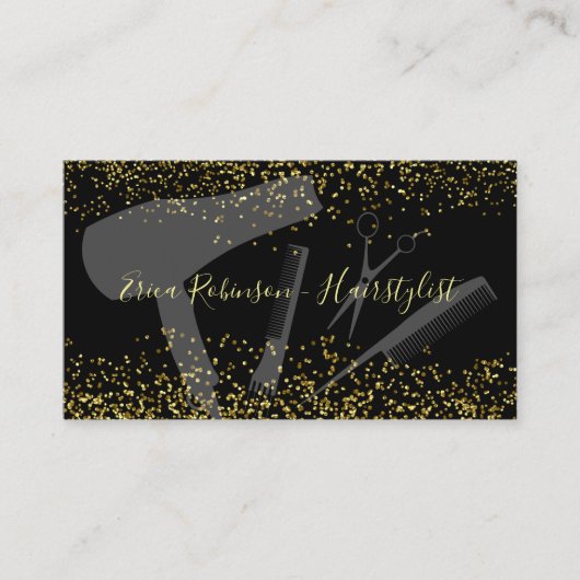 Classy Trendy Hairstylist Glitzy Appointment Cards Visitekaartje (Voorkant)