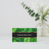 Classy Tropical Floral Palm Feuille Carte de visit (Debout devant)