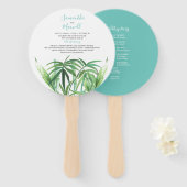 Classy Tropical Leaves Wedding Program Fan Handwaaier (Voorkant en achterkant)