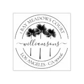 Classy Tropical Palm Trees Family Return-adres Rubberstempel (Afrduk)