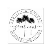 Classy Tropical Palm Trees Great News Wedding Rubberstempel (Afrduk)