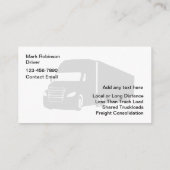 Classy Trucking Shipping Services Visitekaartje (Achterkant)