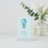 Classy Turquoise Balloon Glitter Event Planner Visitekaartje (Staand voorkant)