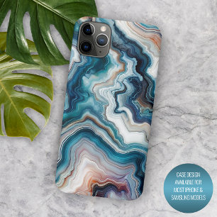 Classy Turquoise Blauw Paarse Quartz Agaat Patroon iPhone 11 Pro Max Hoesje