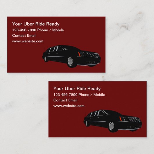 Classy Twee Side Uber Ride Hailing Visitekaartjes (Voorkant / Achterkant)