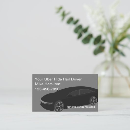 Classy Uber Driver Ride Hailing Visitekaartjes (Staand voorkant)
