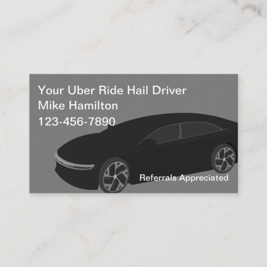 Classy Uber Driver Ride Hailing Visitekaartjes (Voorkant)