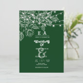 Classy unieke smaragdgroene bruiloft kaart (Staand voorkant)