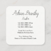 Classy Unique Real Estate Theme Vierkante Visitekaartje (Achterkant)