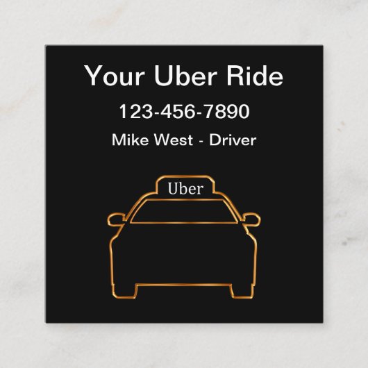 Classy Unique Uber Driver Ride Hailing Vierkante Visitekaartje (Voorkant)