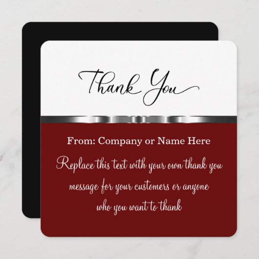 Classy Upscale Hartelijk dank met enveloppen Bedankkaart (Voorkant / Achterkant)