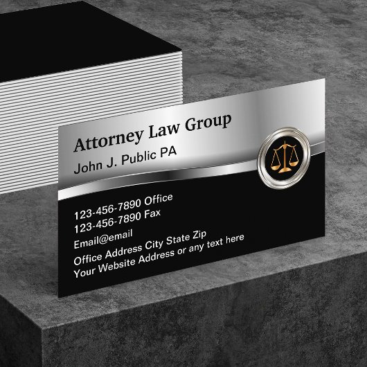 Classy Upscale Law Kantoor Attorney Visitekaartje