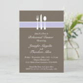 Classy Utensils Rehearsal Dinner Invite (Paars) Kaart (Staand voorkant)