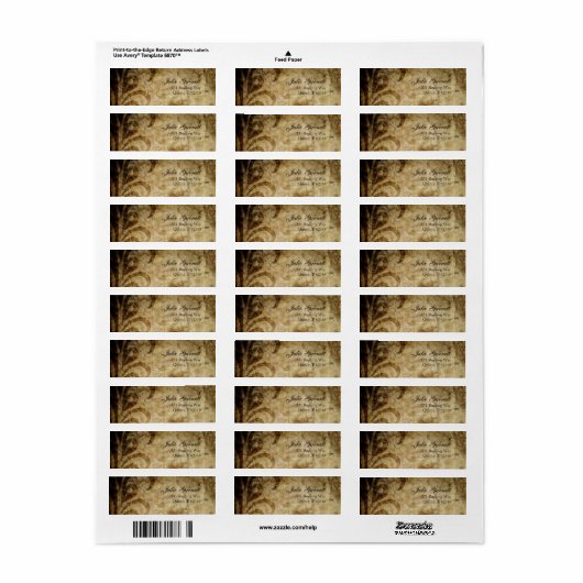 Classy verfijnde wervelfluer etiket (Full Sheet)