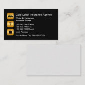 Classy Verzekeringsagent Gouden Toon Ontwerp Visitekaartje (Voorkant / Achterkant)